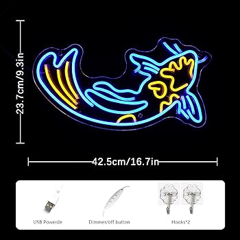 Amazon.co.jp: LMSIGNLY 鯉 魚 ネオンサイン 日本の魚 LED